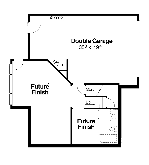 Lower Level Standard Garage image of Sparrow House Plan